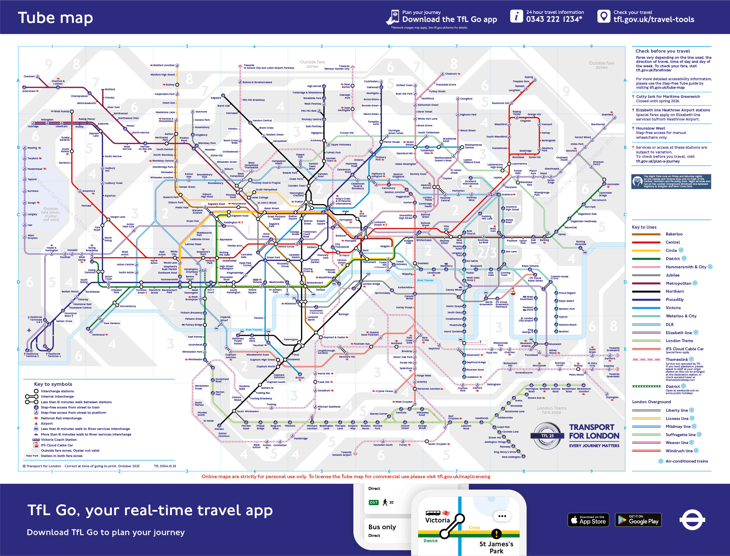 Official London Underground Tube map